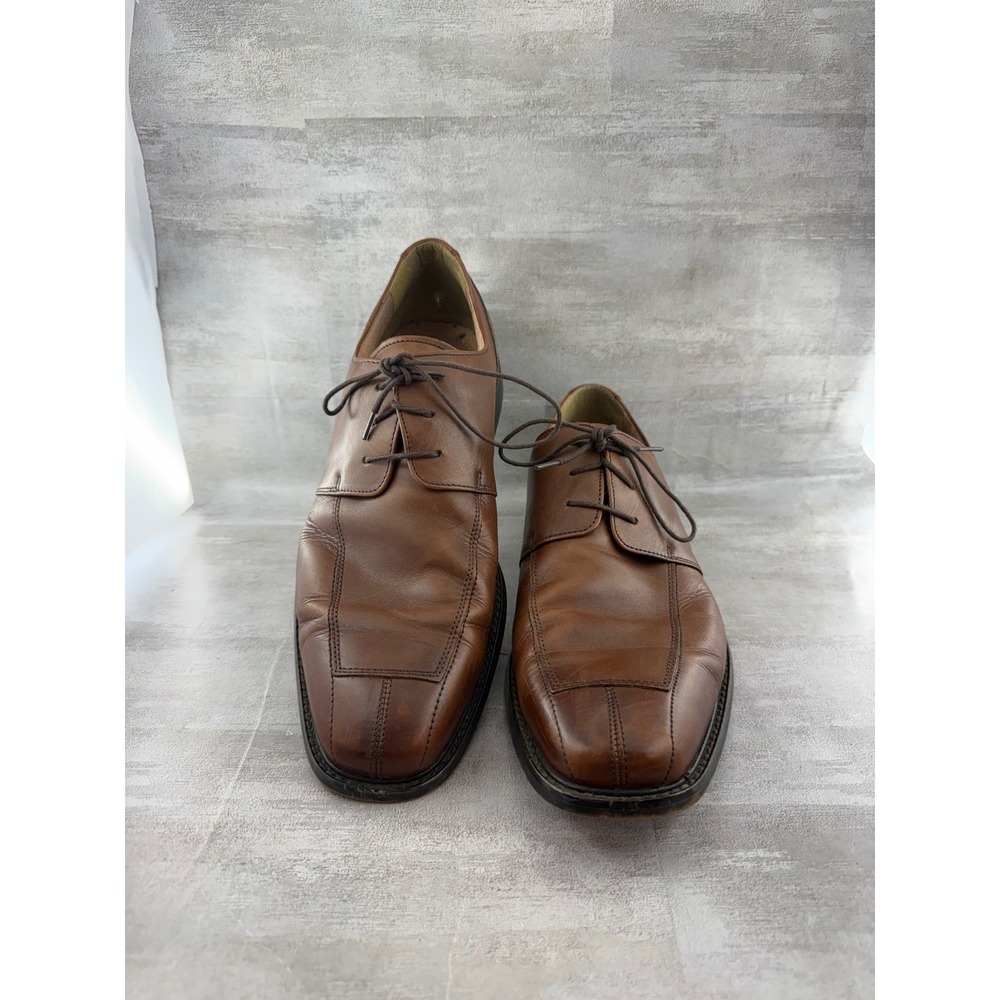 Florsheim Men Cognac Brown Leather Bicycle Toe Derby Dress Shoes 11175-221 13D